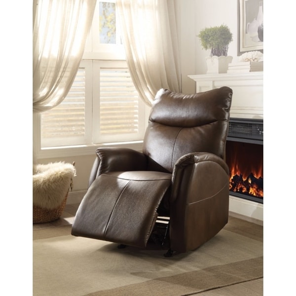 Riso Rocker Recliner, Brown Leather-Aire