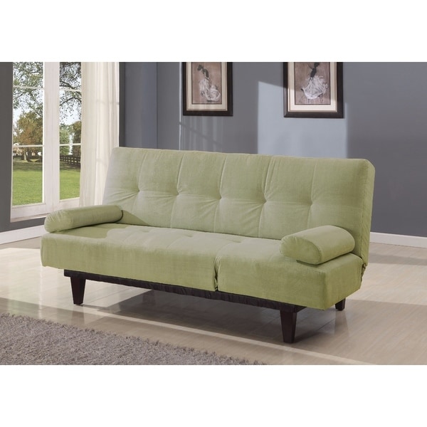 Cybil Adjule Sofa With Two Arm Pillows Le Green Microfiber