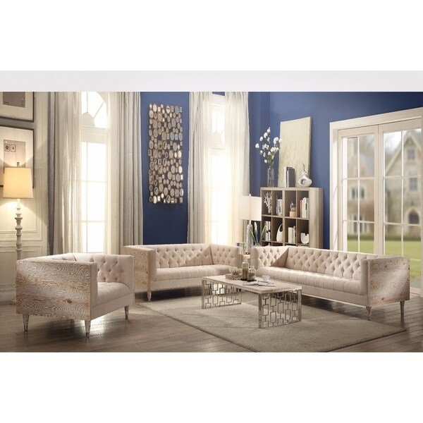 Smart Looking Sofa Beige Fabric