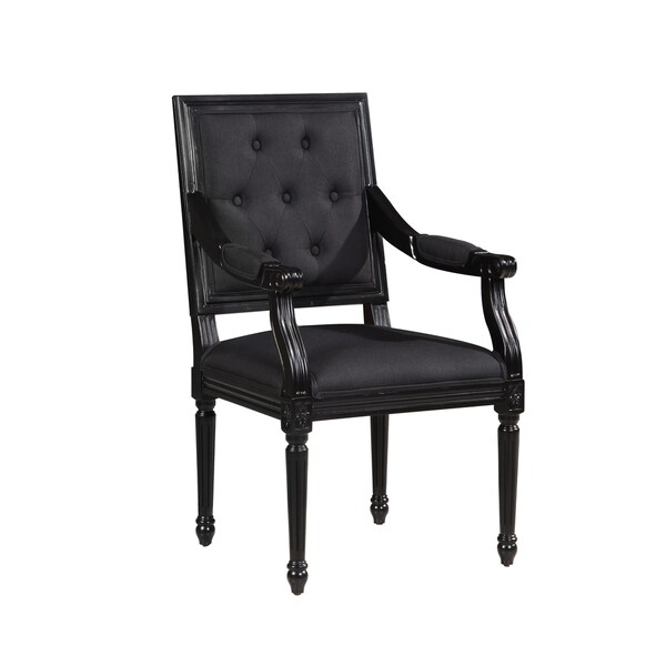 Traditional French Square Tufted Dining Room Captain Chair - Overstock