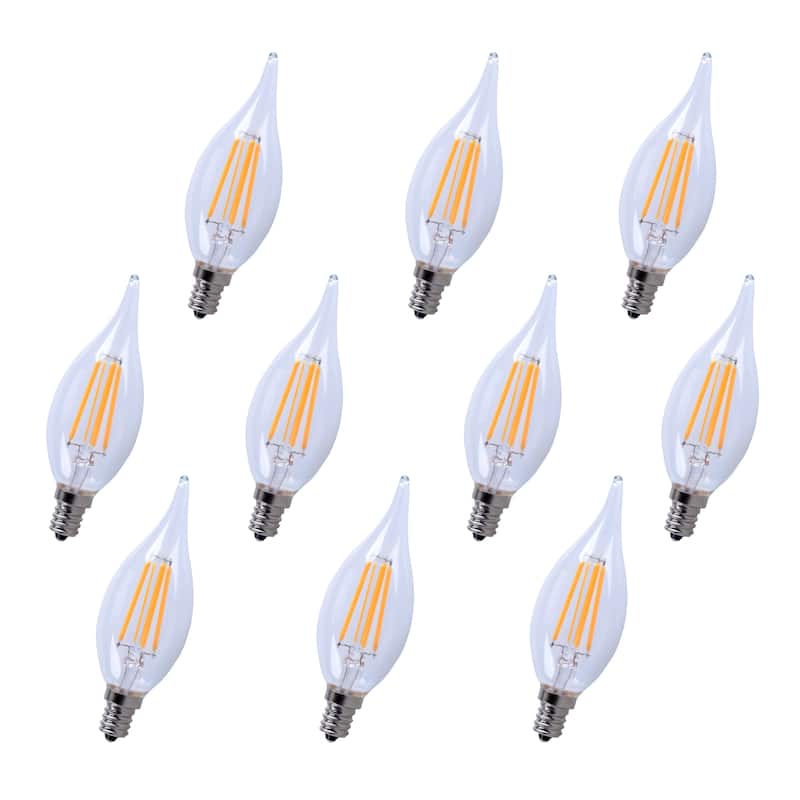 Led e12 candelabra, 3000k, 300°, cri80, es, ul/cul, 4w, 40w equivalent, 15000hrs, lm300, dimmable, input voltage 120v 10 pack