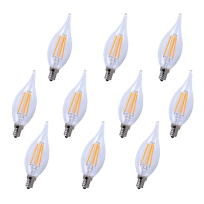 Led e12 candelabra, 3000k, 300°, cri80, es, ul/cul, 4w, 40w equivalent, 15000hrs, lm300, dimmable, input voltage 120v 10 pack