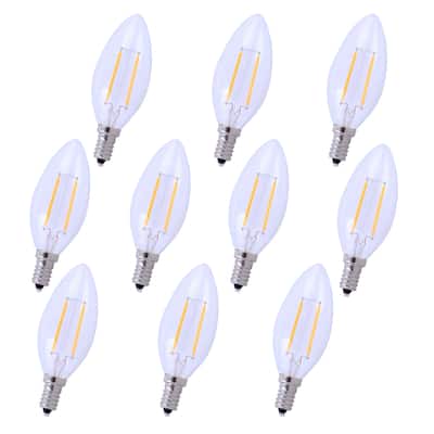 Led e12 candelabra, 3000k, 300°, cri80, es, ul/cul, 2.5w, 25w equivalent, 15000hrs, lm165, dimmable, input voltage 120v 10 pack