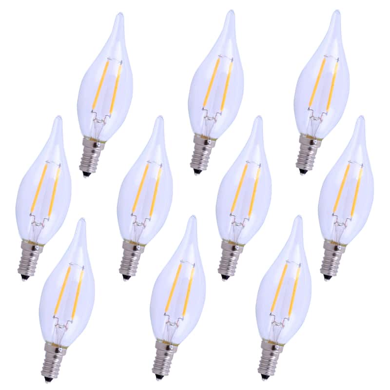 Led e12 candelabra, 2700k, 300°, cri80, es, ul/cul, 2.5w, 25w equivalent, 15000hrs, lm165, dimmable, input voltage 120v 10 pack