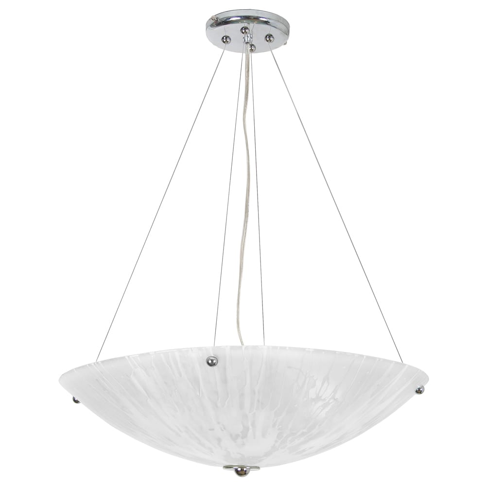 Van Teal 726650 North Side Chrome-finished Metal 4-light 21-inch Chandelier With White Acrylic Bowl-shaped Shade (Van Teal 726650 North Side - Chandeliers For Bedrooms by Overstock.com