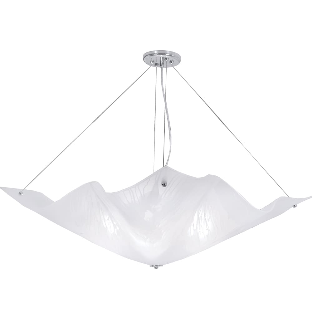 Van Teal 725720 South East Chrome Finish/ White Acrylic Shade 4-light Chandelier (Van Teal 725720 South East Chandelier) - Chandeliers For Bedrooms by Overstock.com
