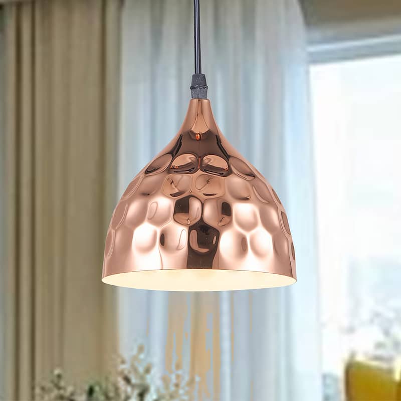 Vidgeon Hammer Dent Copper Finish 1-Light Pendant
