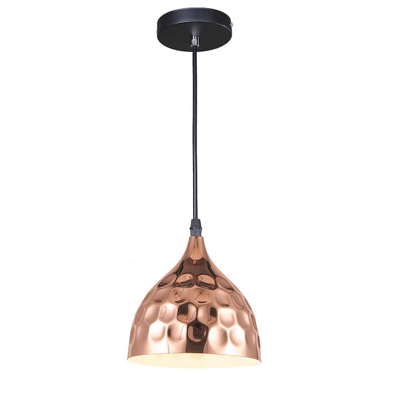 Vidgeon Hammer Dent Copper Finish 1-Light Pendant
