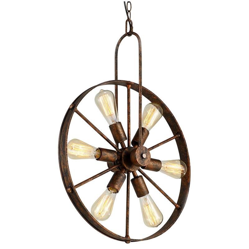 Saralin Rustic Wagon Wheel Chandelier