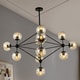 preview thumbnail 1 of 3, Warehouse of Tiffany Enthen 15-light Orb Black Metal Chandelier