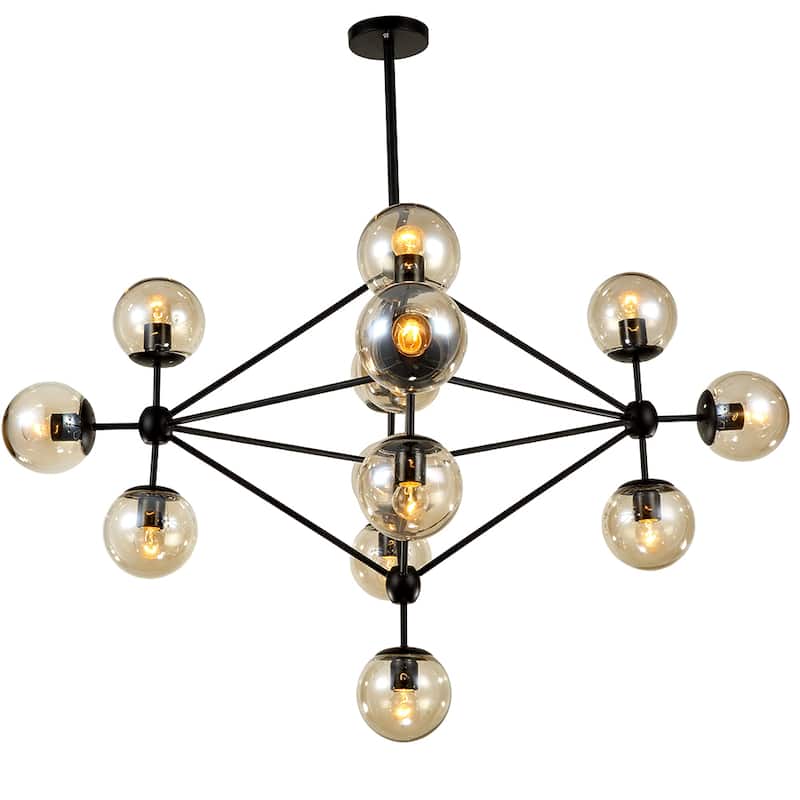 Warehouse of Tiffany Enthen 15-light Orb Black Metal Chandelier