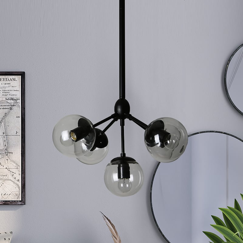 Enthen 5-Light Orb Black Chandelier