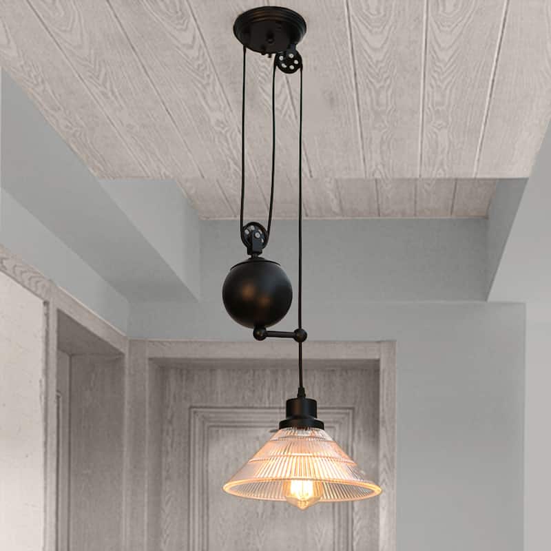 Rinchix 1-Light Glass Shaded Pendant Edison