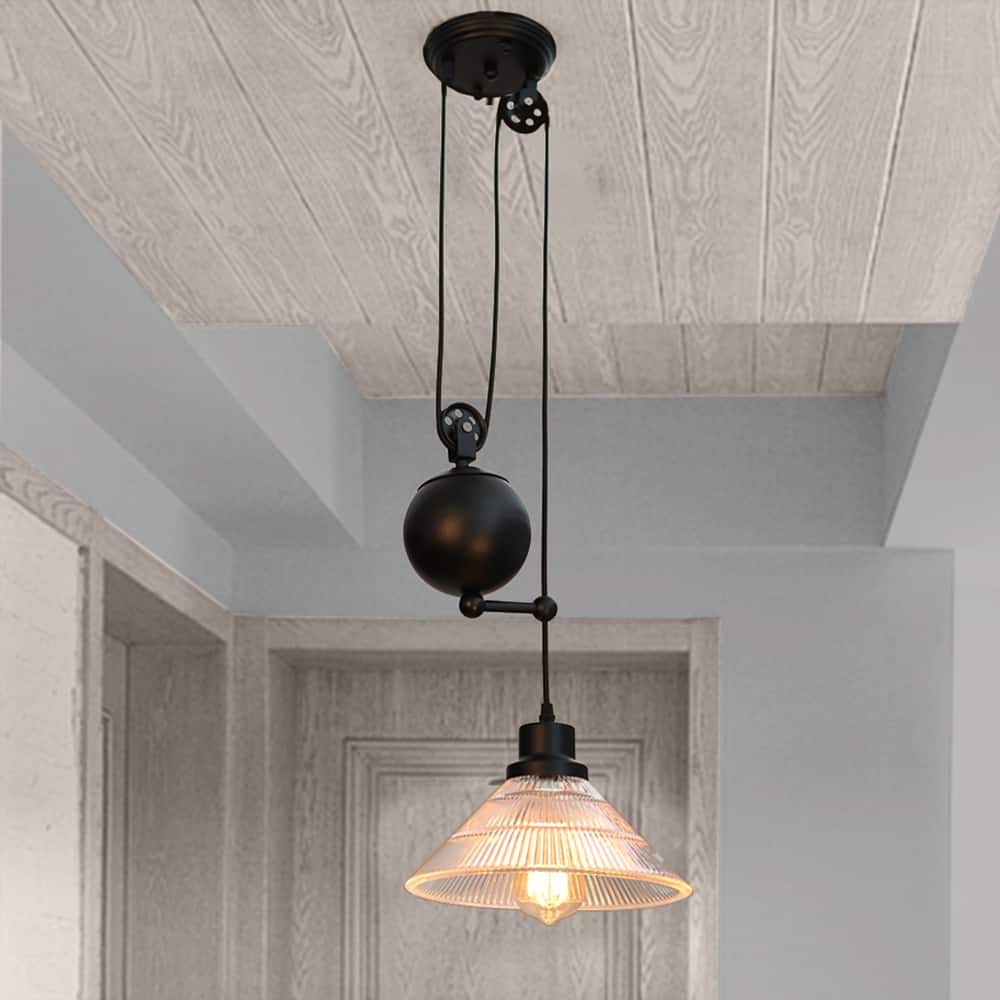 Rinchix 1-Light Glass Shaded Pendant Edison
