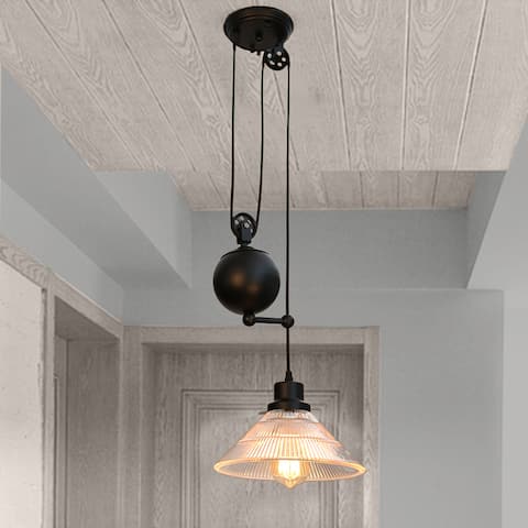 Rinchix 1-Light Glass Shaded Pendant Edison