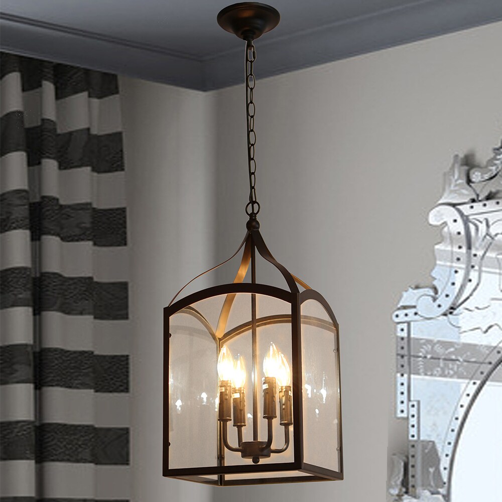 Suntin 4-Light Black Chandelier Edison Bulbs Included (4-Light Black Chandelier Edison Bulbs Included) - Chandeliers For Bedrooms by Overstock.com