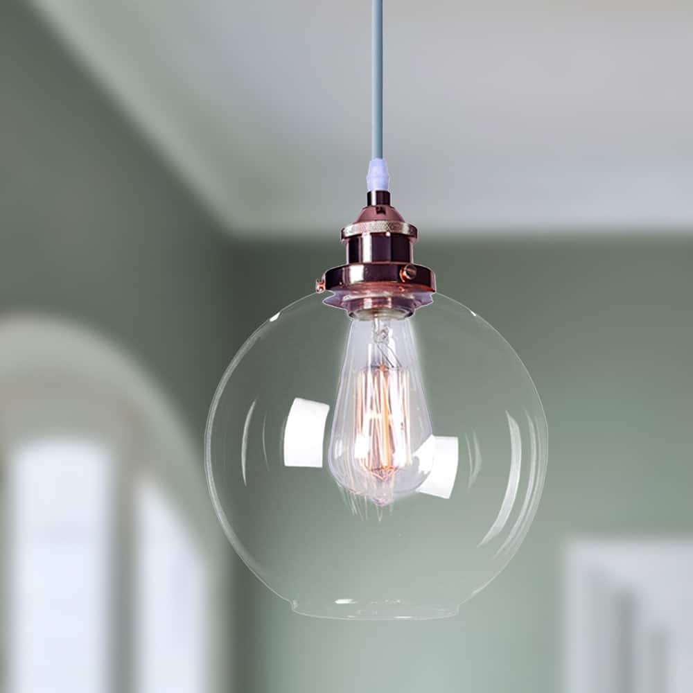 Shimar 1-Light Rose Gold Globe Chandelier Edison Bulb Included