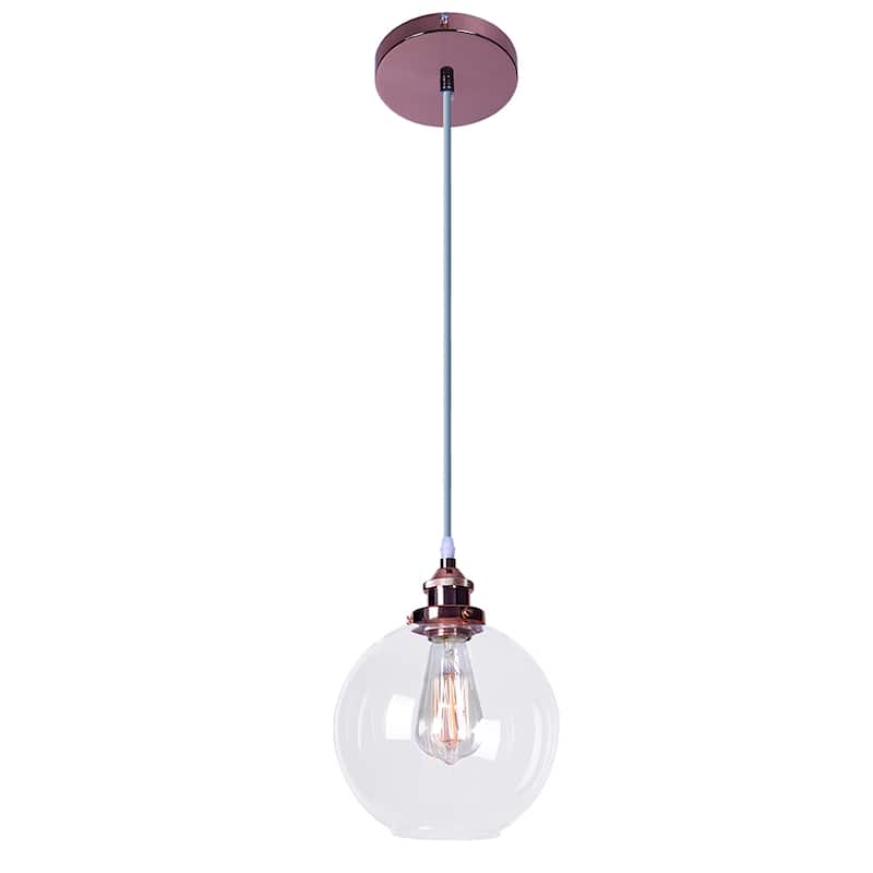 Shimar 1-Light Rose Gold Globe Chandelier Edison Bulb Included
