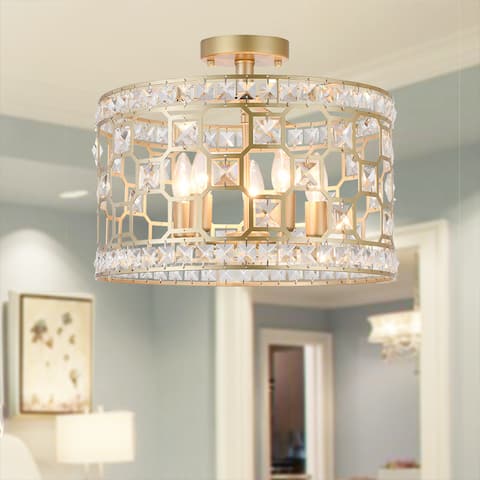 Kondik 5-Light 16-Inch Drum Semi-Flush Lamp