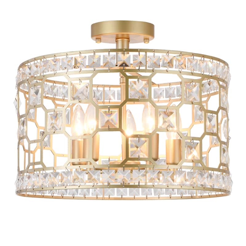 Kondik 5-Light 16-Inch Drum Semi-Flush Lamp