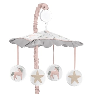 Sweet Jojo Designs Pink, Grey and Gold Unicorn Collection Musical Crib Mobile