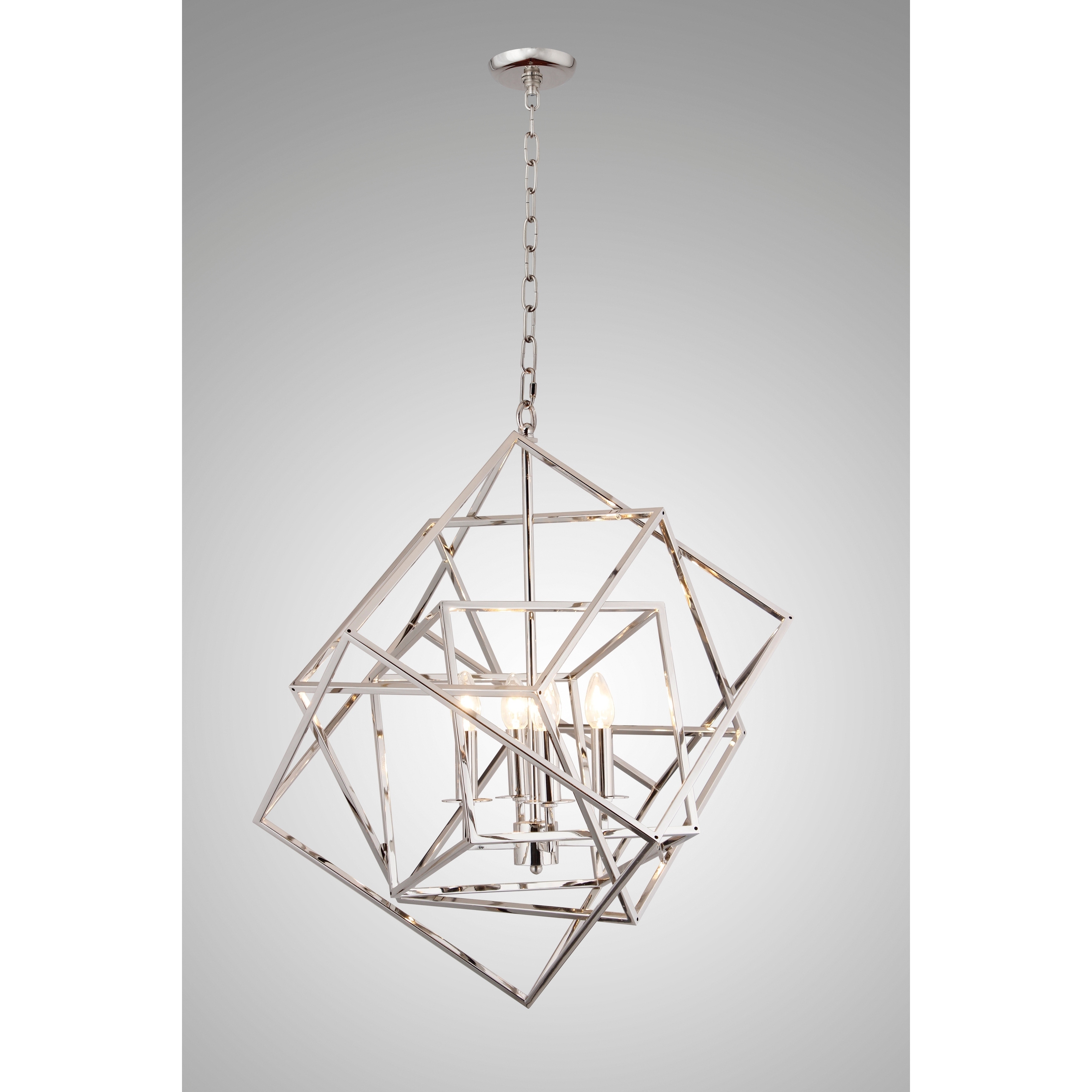 AA Warehousing Candle-Style 4-Light Nickel Chandelier - Chandeliers For Bedrooms by Overstock.com