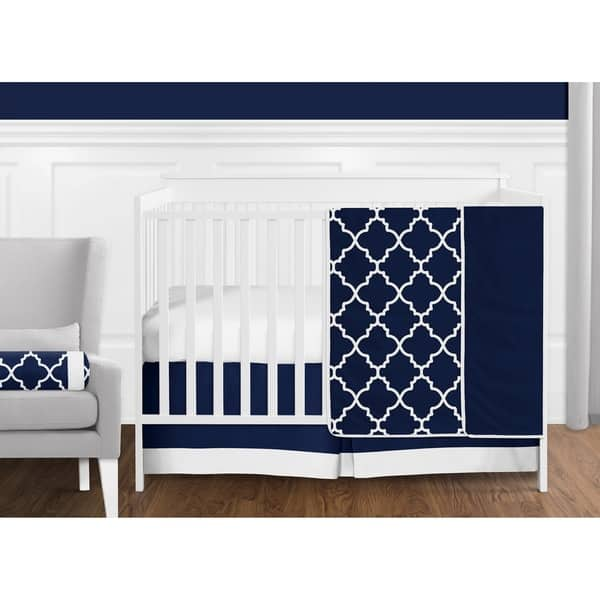 Shop Sweet Jojo Designs Navy Blue And White Modern Trellis Lattice