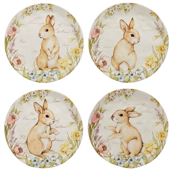 Dessert Plates Rabbit Salad Plates Bunnies And Daffodils Paper