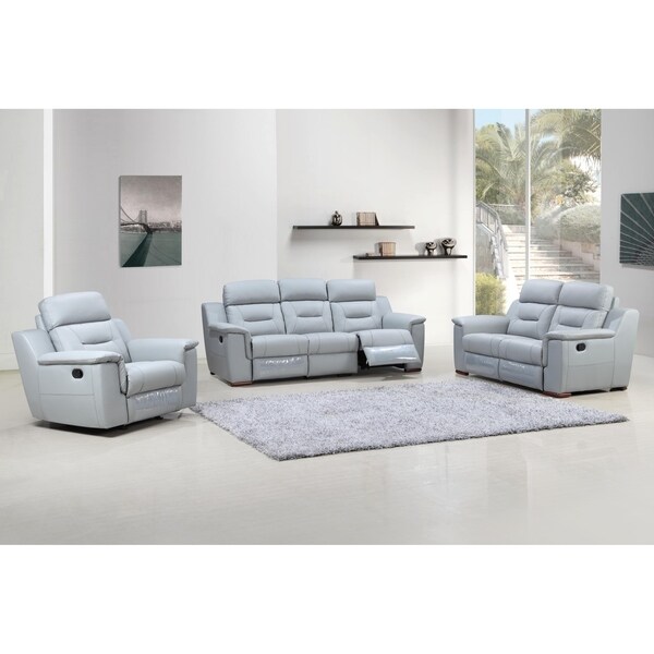 Walker Leather Air Upholstered 3 Piece Living Room Sofa Set