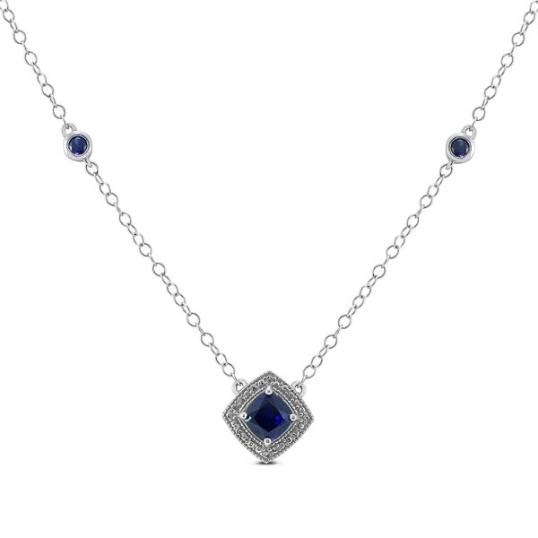 lab created sapphire necklace