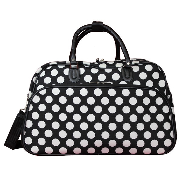 World Traveler Black White Dot 21-Inch Carry-On Shoulder Tote Duffle Bag. Opens flyout.