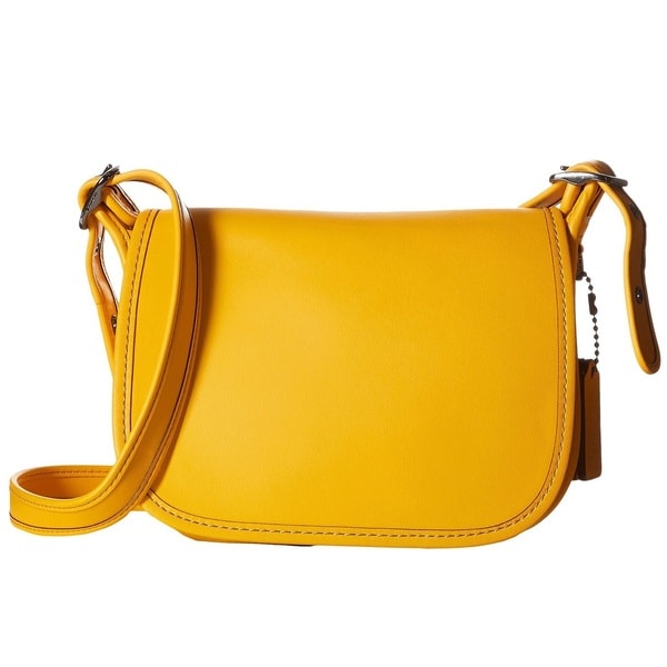 Coach Glovetanned Dark Yellow Leather Saddle Handbag