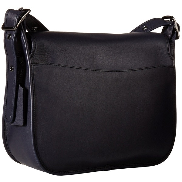 navy leather bag