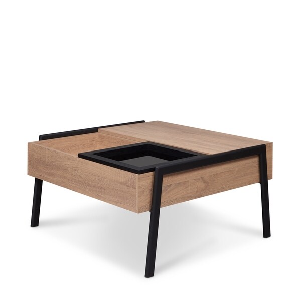 Shop ACME Fakhanu Coffee Table in Rustic Natural and Black with Lift