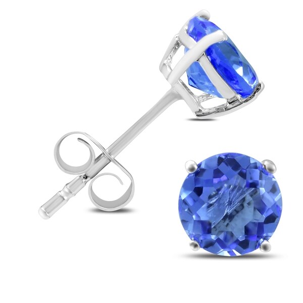 6mm Tanzanite Stud Earrings In 925 Sterling Silver Free 6mm Tanzanite Stud Earrings In 925 Sterling Silver