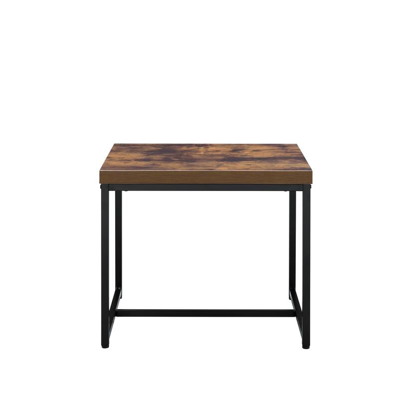 ACME Bob End Table in Weathered Oak and Black