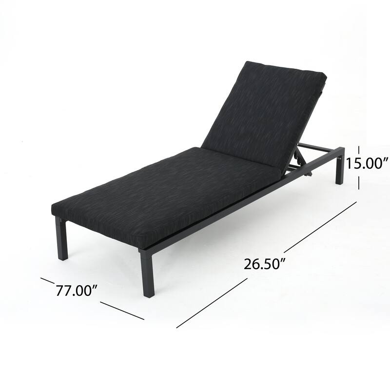 Navan Outdoor Aluminum Chaise Lounge with Cushion (Set of 4) by Christopher Knight Home
