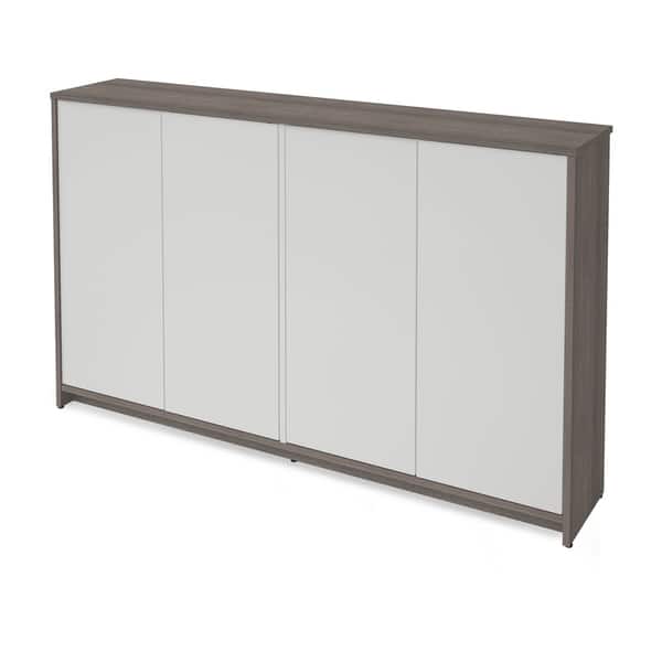 slide 4 of 6, Bestar Small Space 60-inch Storage Unit Bark Grey/White