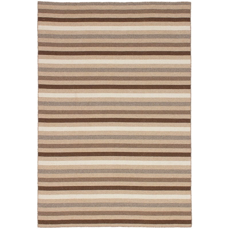 Flat-weave Manhattan Blue, Red Wool Kilim