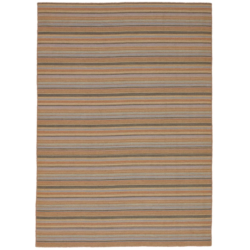Flat-weave Manhattan Blue, Red Wool Kilim