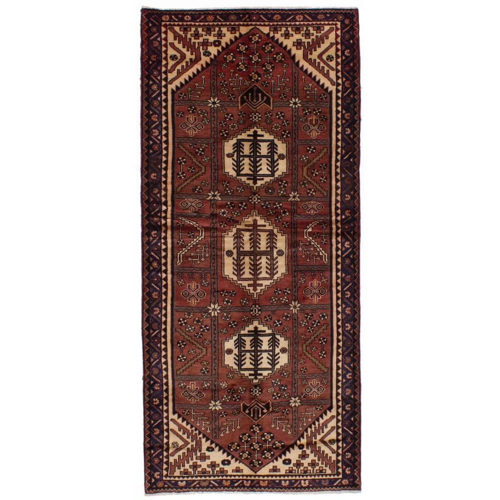 eCarpetGallery Hand-Knotted Hamadan Red Wool Rug (4'1 x 9'1)