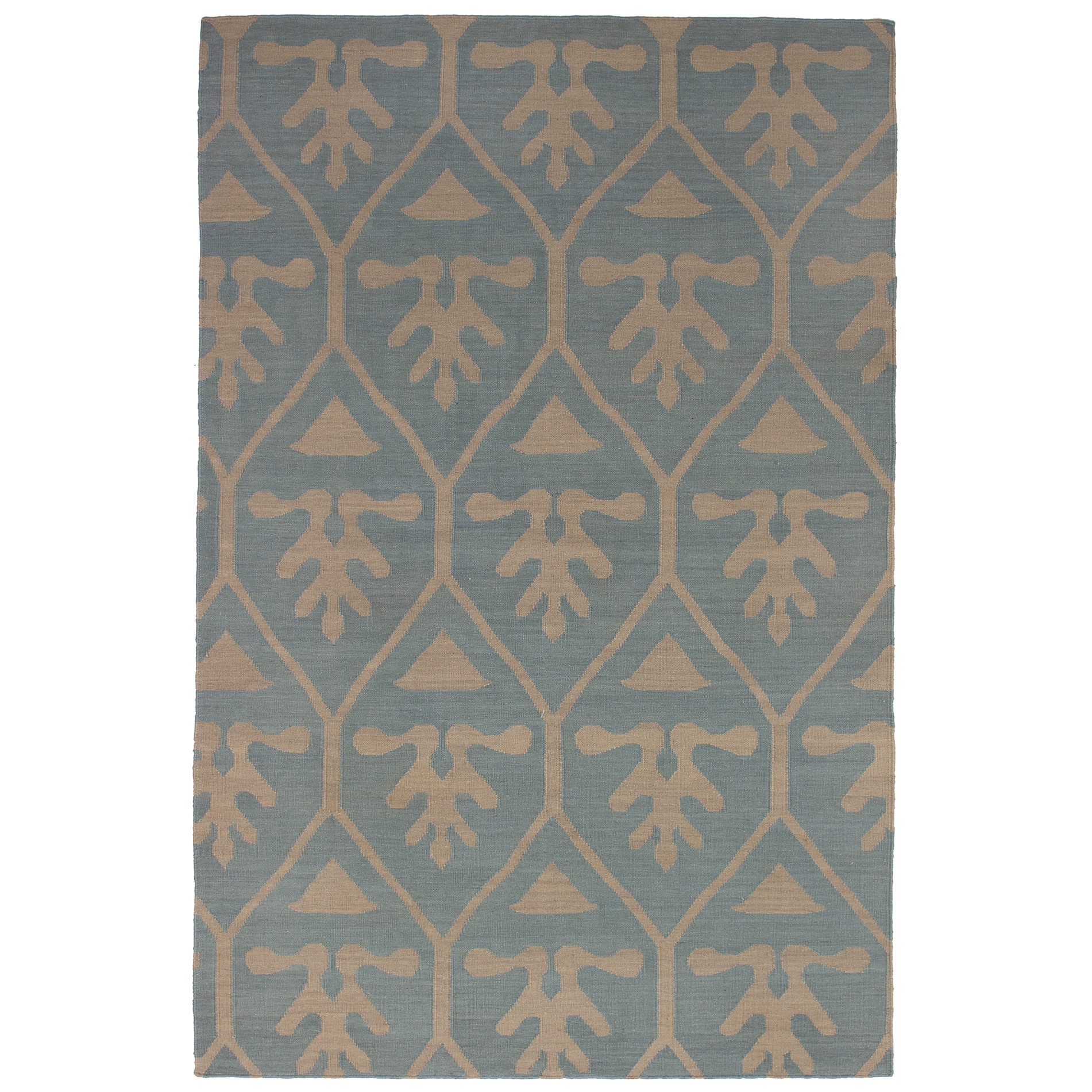 eCarpetGallery Flatweave Ankara Kilim Blue Wool Kilim Rug