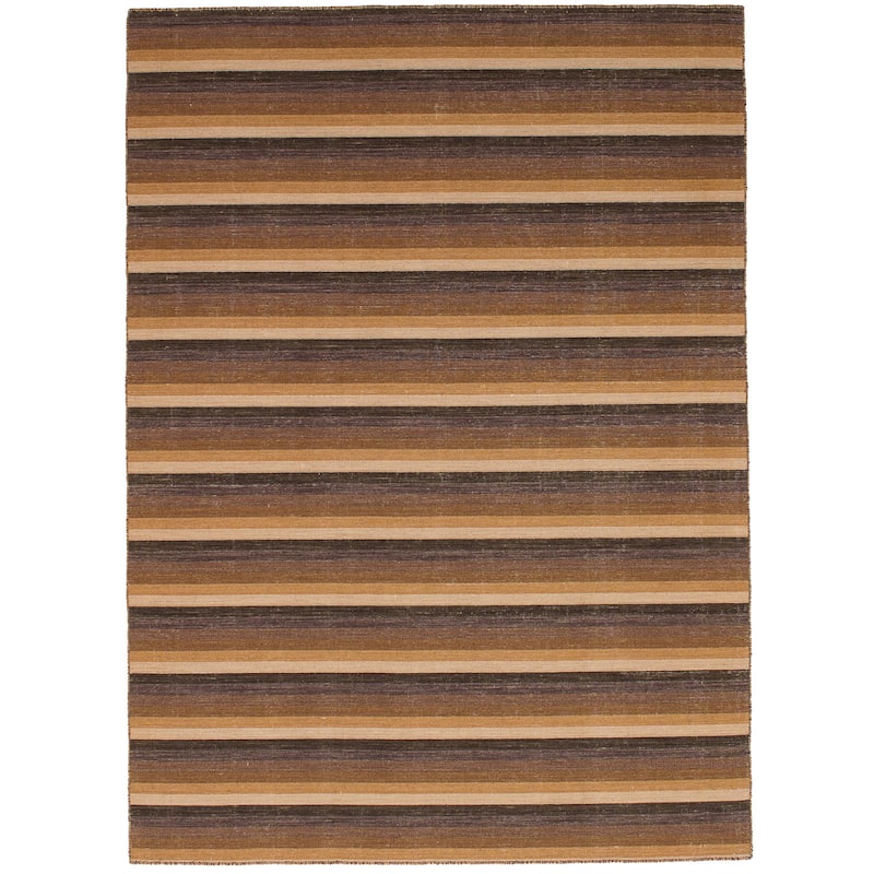 Flat-weave Manhattan Blue, Red Wool Kilim