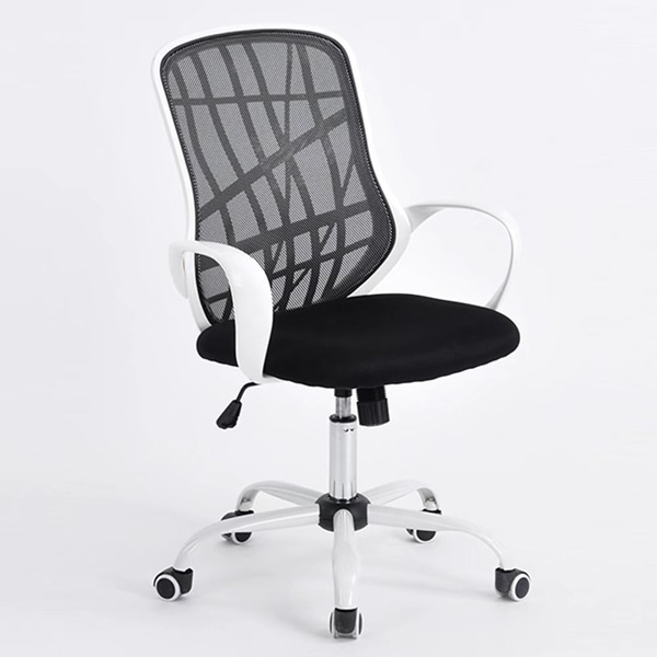 Middle Back Metal Five Stars Feet Grid Office Chair Black Middle Back Metal Five Stars Feet Grid Office Chair Black