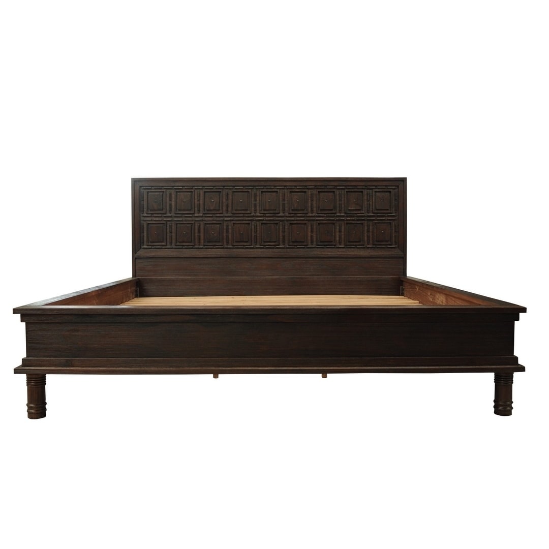 Shop Black Friday Deals On Sand Rustic Dark Brown Wood Bed Overstock 18917510