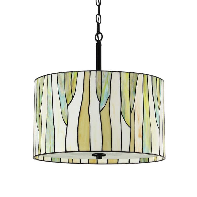 BAROSSA 18"? Tiffany 3-Light Pendant Lamp-Green