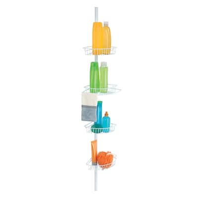 Bath Bliss 4 Tier Corner Shower Caddy in White - 8.27" x 8.27" x 96"