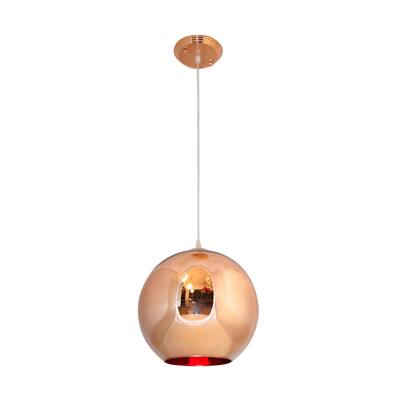 CDI Furniture Mezzo Collection 40-Inch Cord Glass Pendant Light, Copper
