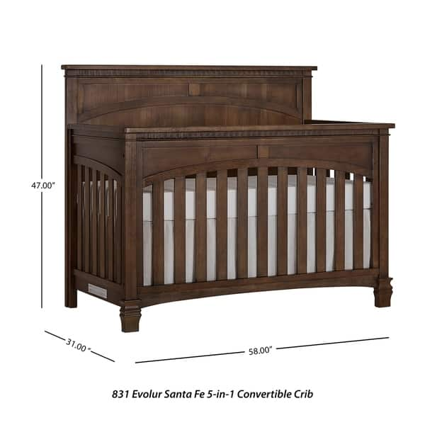 Evolur Santa Fe 5 in 1 Convertible Crib