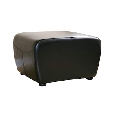 Jacob Black Bi-cast Leather Ottoman